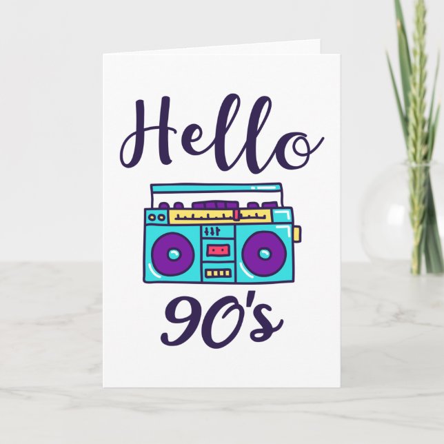 Hello 90s radio cassette recorder card (Front)