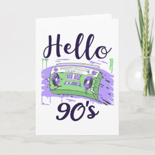 Hello 90s radio cassette recorder card