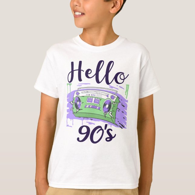 Hello 90s radio cassette recorder T-Shirt (Front)