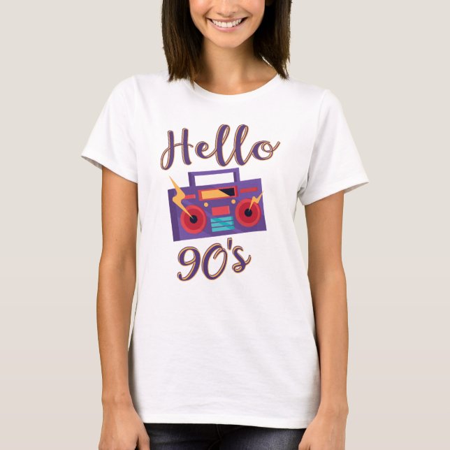 Hello 90s radio cassette recorder T-Shirt (Front)