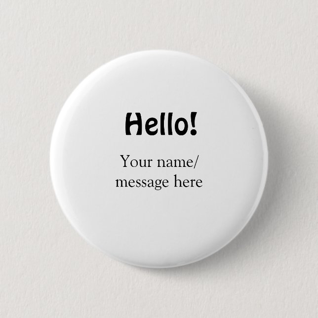 Hello add name message simple minimal business tem 2 inch round button (Front)