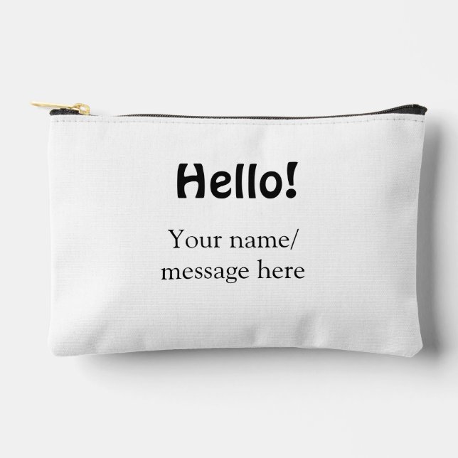 Hello add name message simple minimal business tem accessory pouch (Front)