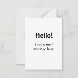 Hello add name message simple minimal business tem card