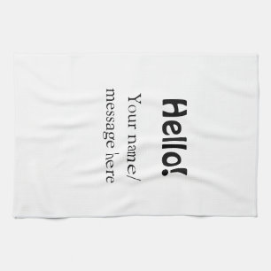 Hello add name message simple minimal business tem kitchen towel