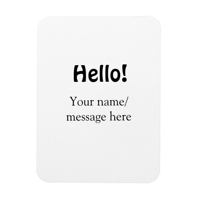 Hello add name message simple minimal business tem magnet (Vertical)
