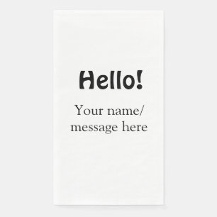 Hello add name message simple minimal business tem napkin