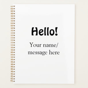 Hello add name message simple minimal business tem planner