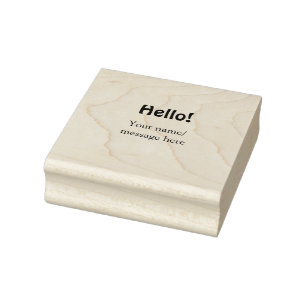 Hello add name message simple minimal business tem rubber stamp