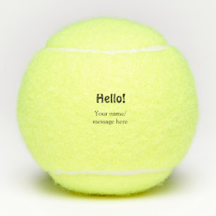 Hello add name message simple minimal business tem tennis balls