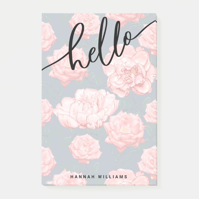 HELLO Add Your Name Post-it Notes (Front)