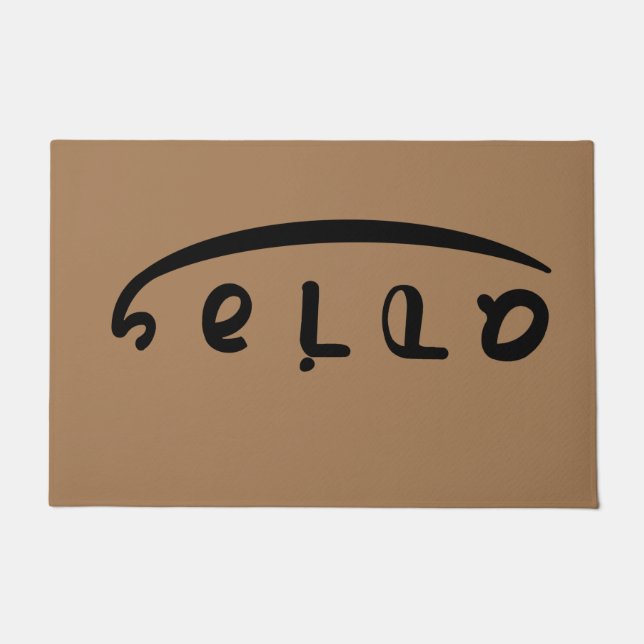 hello adios ambigram two way doormat (Front)
