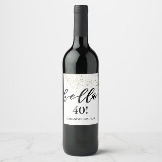 Hello "Age Number" Custom Birthday Wine Beer Label