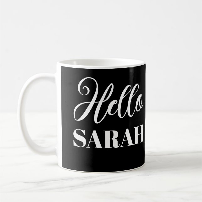Hello and your name coffee mug (Left)
