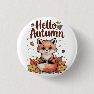 Hello Autumn 1 Inch Round Button