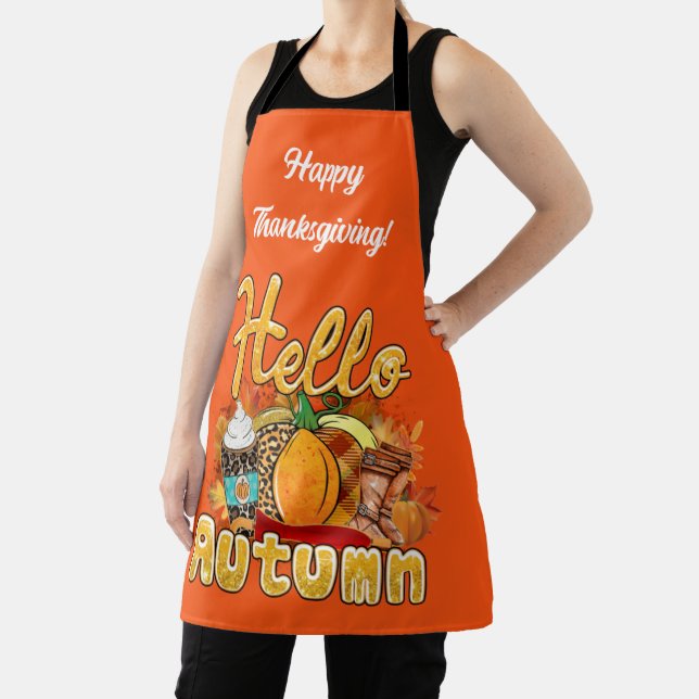 Hello Autumn Customize Text and Colour Apron (Insitu)