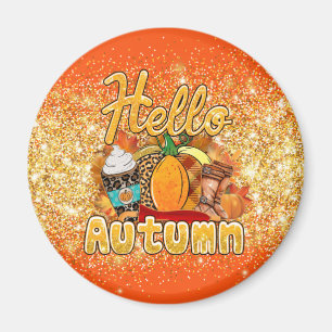 Hello Autumn Customize Text and Colour Magnet