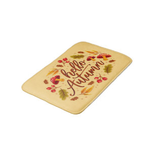 Hello Autumn Fall Home Decor Autumn Colours Bath Mat