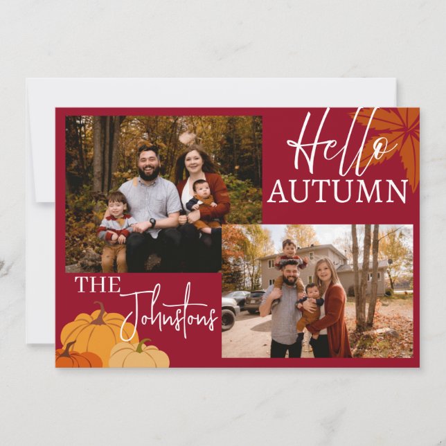 Hello Autumn: From Our Family to Yours Holiday Card (Front)