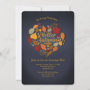 Hello Autumn Heart Invitation