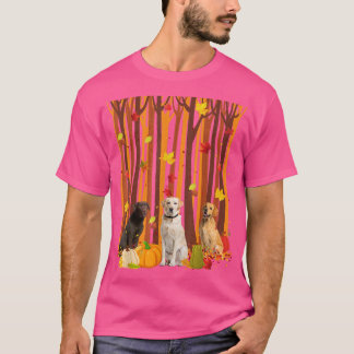 Hello Autumn Labrador Maple Leaf Fall Pumpkin Mens T-Shirt
