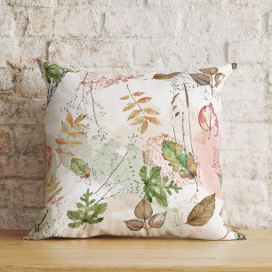 Hello Autumn Leaves Throw Pillow