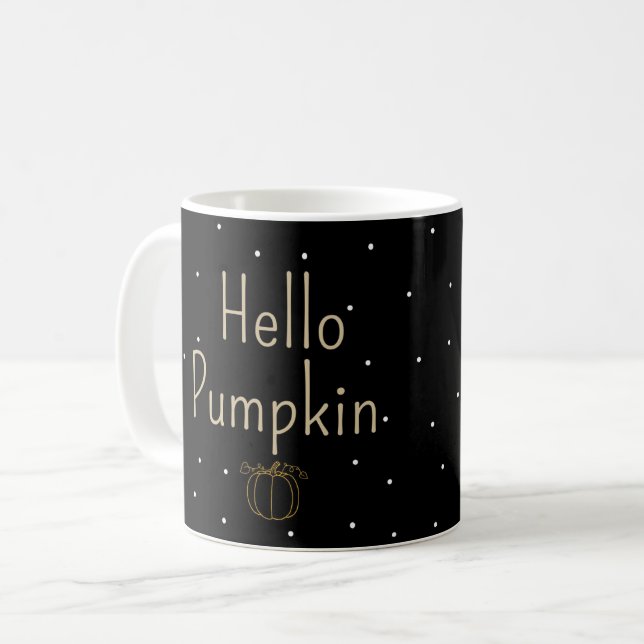 Hello Autumn Maple Leaf Coffee Mug for Cozy Fall  (Front Left)