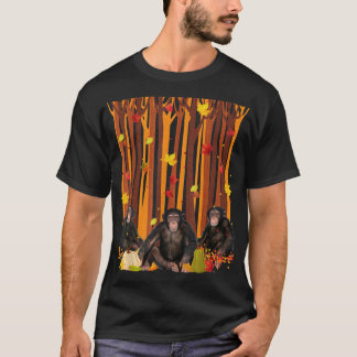Hello Autumn Monkey Maple Leaf Fall Pumpkin Mens W T-Shirt