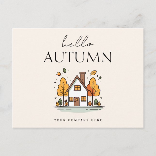 Hello Autumn Real Estate Farming  Postcard (Front)