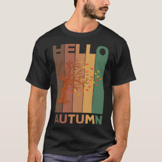 Hello Autumn Retro Vintage Design for Fall lovers T-Shirt