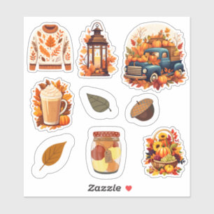 Hello Autumn sheet of 9 scrapbook stationery 