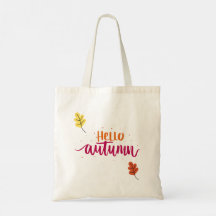 Hello Autumn Typography Design | Cute Fall Leaves 