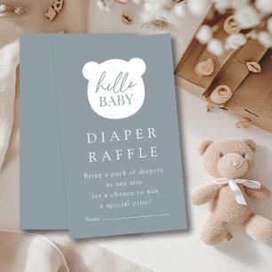 Hello Baby Bear Diaper Raffle Enclosure Card