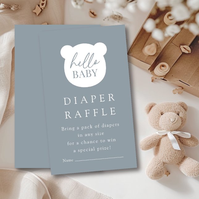 Hello Baby Bear Diaper Raffle  Enclosure Card (Creator Uploaded)