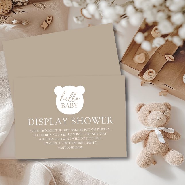 Hello Baby Bear Display Shower Enclosure Card (Creator Uploaded)