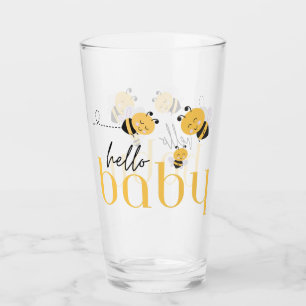 Hello Baby Bee Shower Drinking Glass