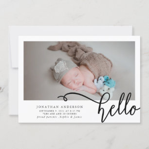 Hello Baby Birth Photo Collage Faire-part