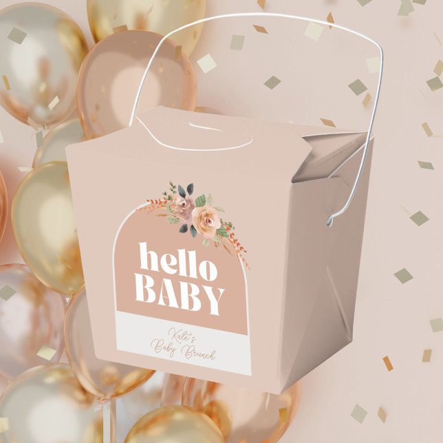 Hello Baby, Boho Modern Baby Shower Favor Box (Creator Uploaded)