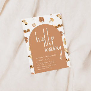 Hello Baby Boho Style Baby Shower Invitation