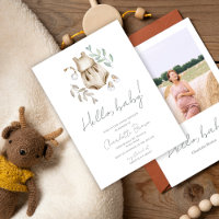 Hello Baby Boho Watercolor Baby Shower