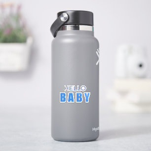 Hello Baby  boy Shower Sticker 