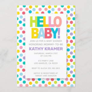 HELLO BABY! Colourful Baby Shower Invitation