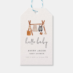 Hello Baby Cute Boho Clothes Baby Shower Gift Tags