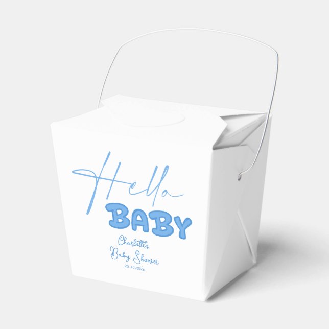 Hello Baby Elegant Baby Shower Favor Box (Front Side)