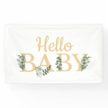 Hello Baby Eucalyptus Banner