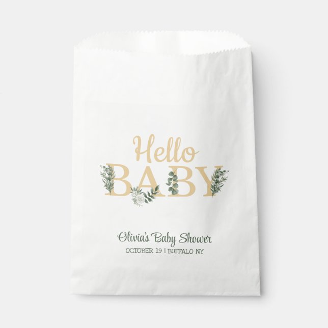 Hello Baby Eucalyptus  Favour Bag (Front)