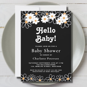 Hello Baby Gender-Neutral Daisy Baby Shower  Invitation