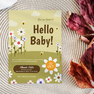 Hello Baby Girl Shower Invitation