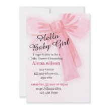 Hello baby girl |Watercolor Baby Shower Invitation