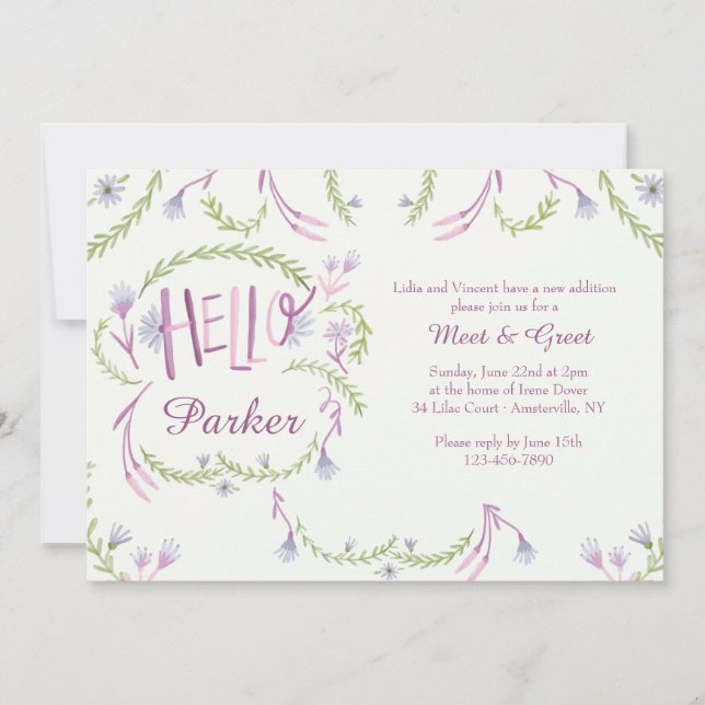 Hello Baby Meet and Greet Invitation (Front)