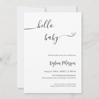Hello Baby | Minimalist Baby Shower Invitation